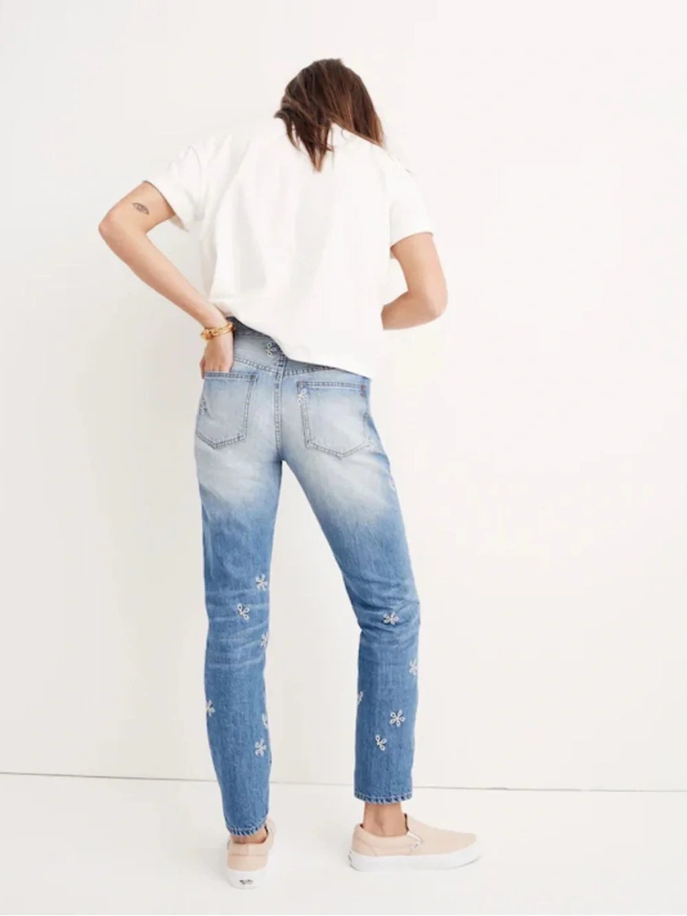 Madewell Jeans Women’s 24 Blue Embroidered The Perfect Summer Jean LIKE NEW!